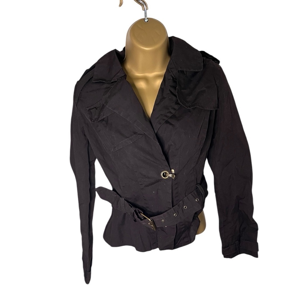 Zara Basic Women's Belted Trench-Style Jacket Dark Brown M